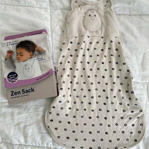 Nested Bean Zen Sack - Cream with Black Dots